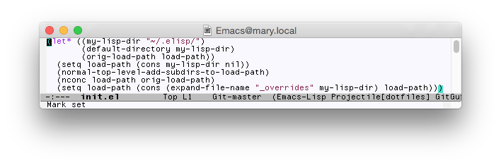 Emacs screen